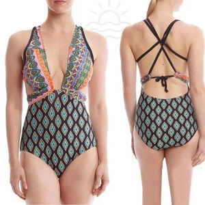 NWT Coastal Zone By Jantzen Diamond One Piece Swimsuit Size XL